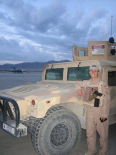 Former Air Force officer Jessica Pavoni in Afghanistan
